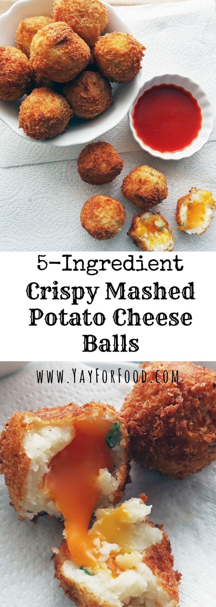 5 Ingredient Crispy Mashed Potato Cheese Balls - Yay! For Food