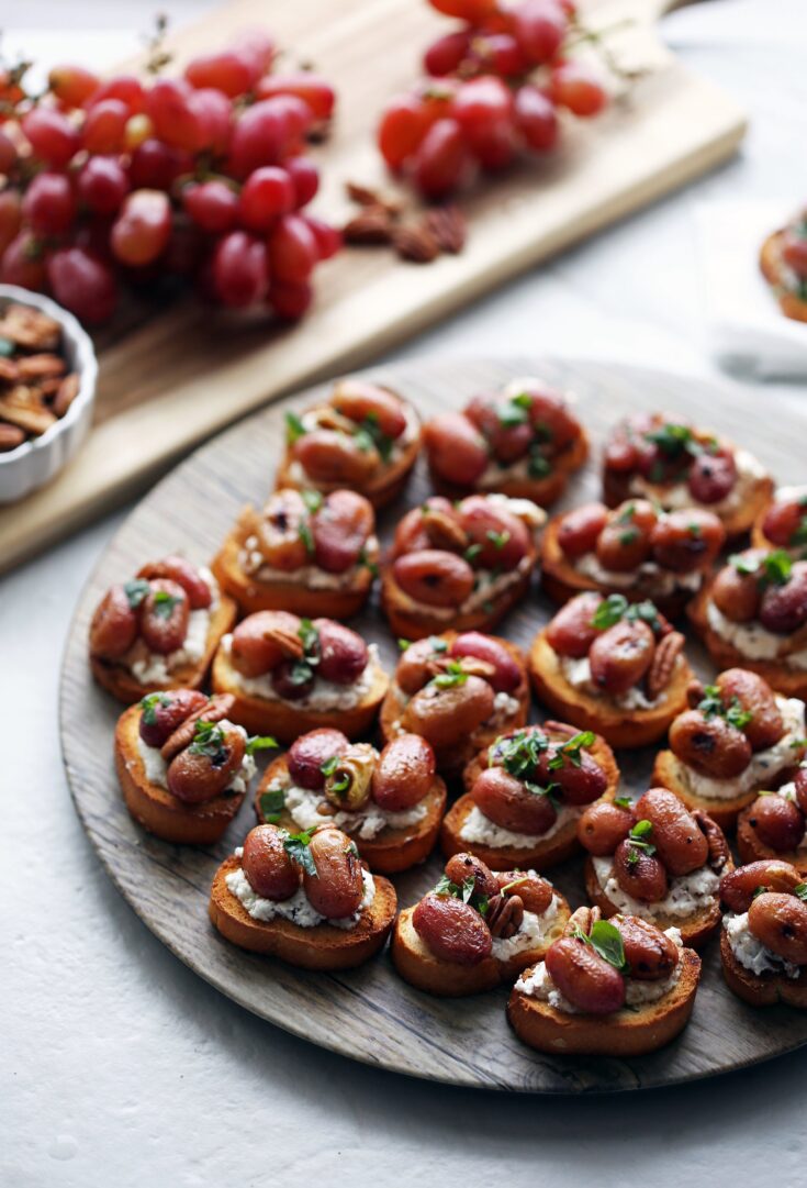 Roasted Grape & Goat Cheese Bruschetta - Recipe from Price Chopper