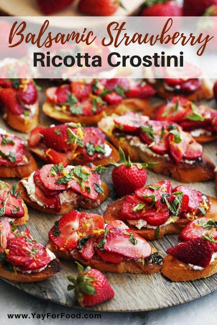 Balsamic Strawberry Ricotta Crostini - Yay! For Food