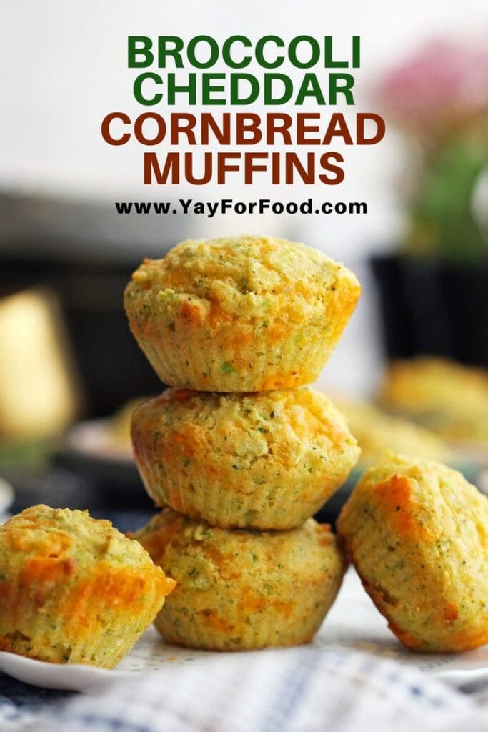 Broccoli Cheddar Cornbread Muffins - Yay! For Food