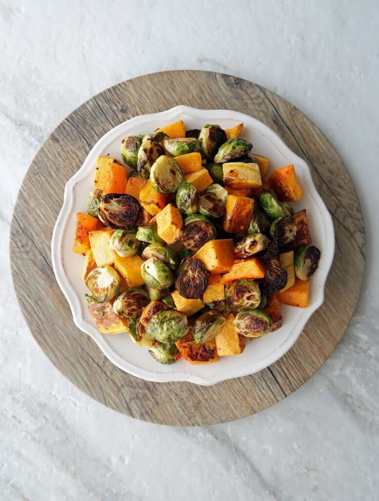 Roasted Butternut Squash and Brussels Sprouts with Pecans and Dried ...