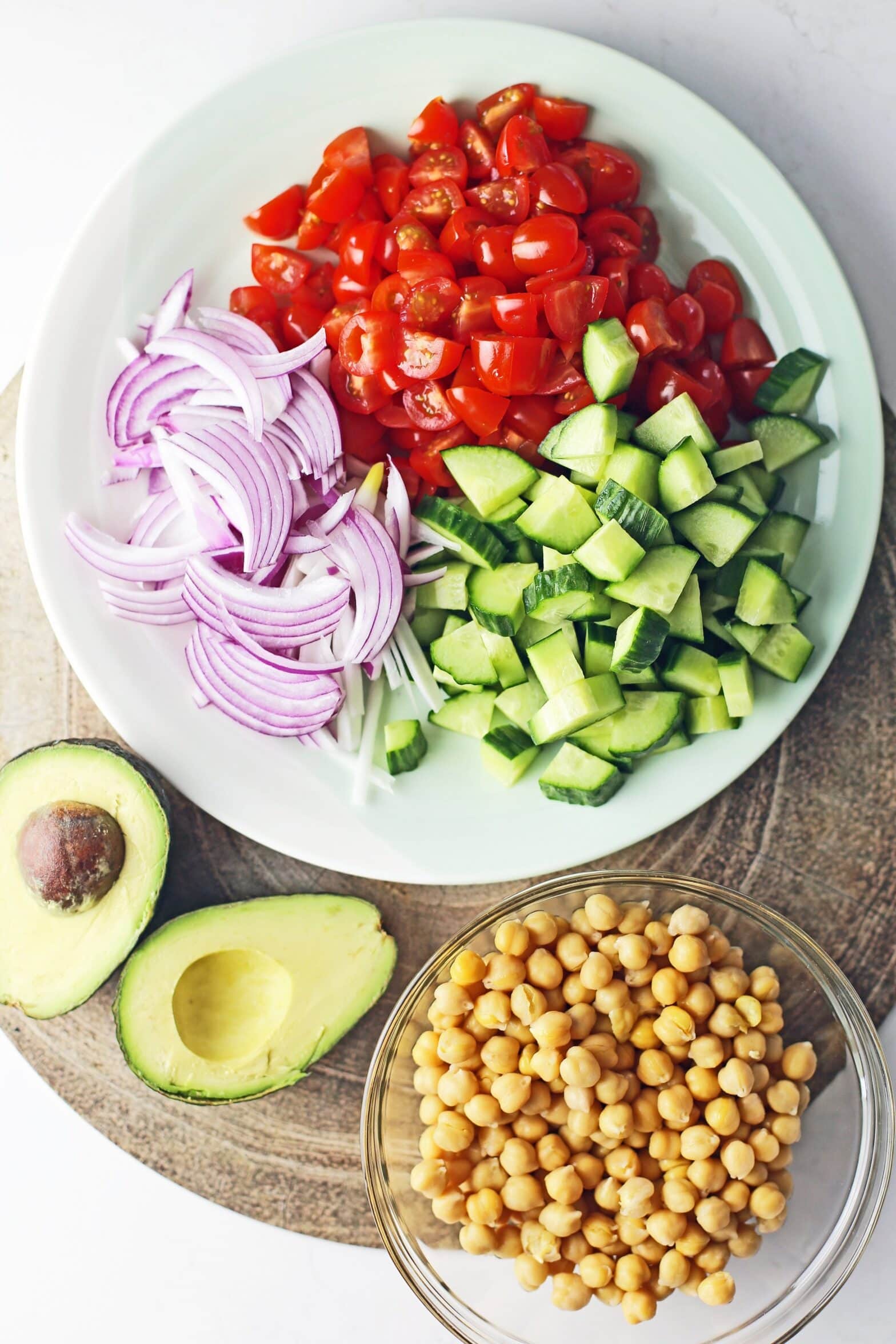 Chickpea Cucumber Avocado Salad with Parsley Dressing - Yay! For Food