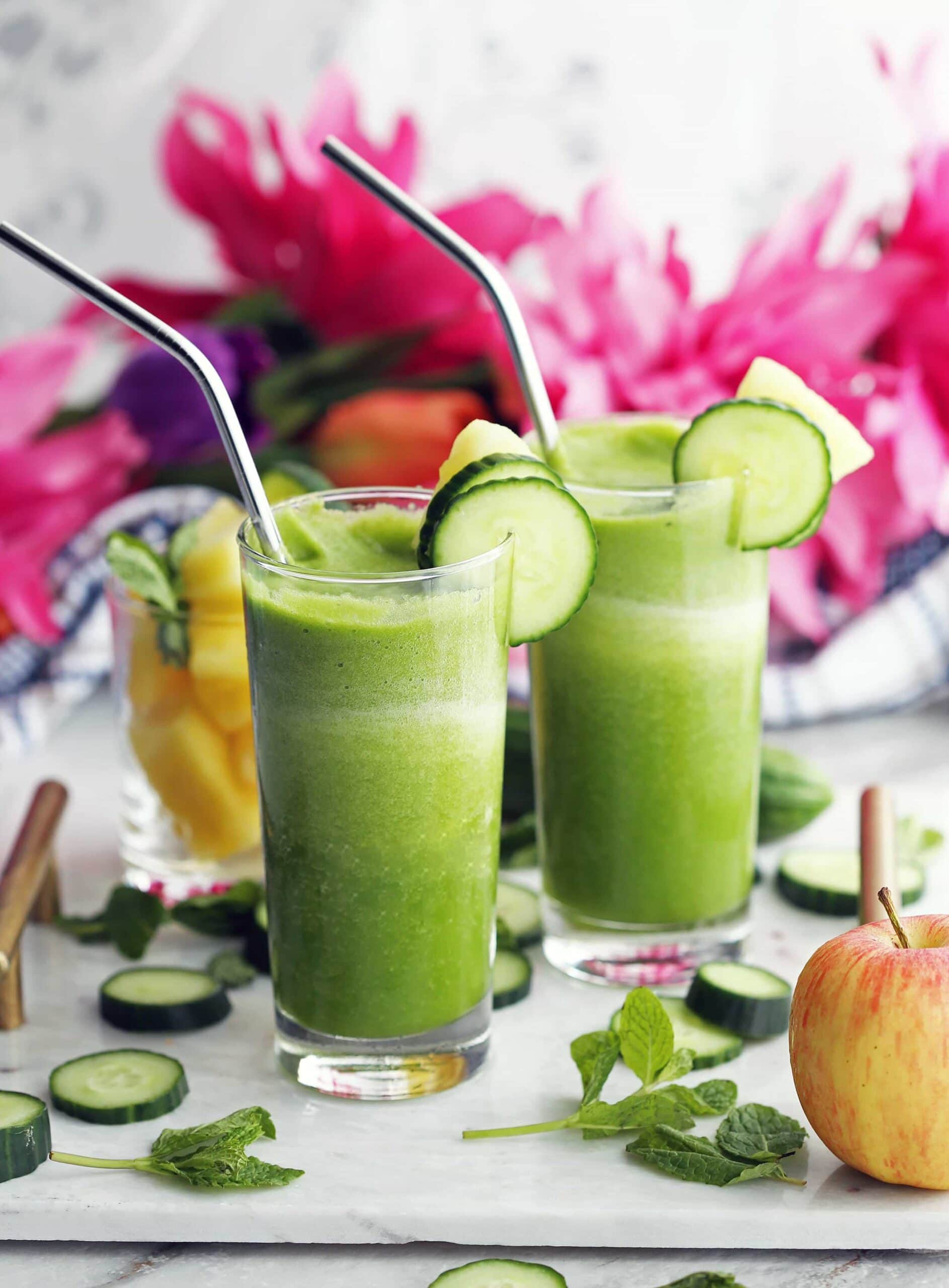 Cucumber Mint Pineapple Smoothie - Yay! For Food