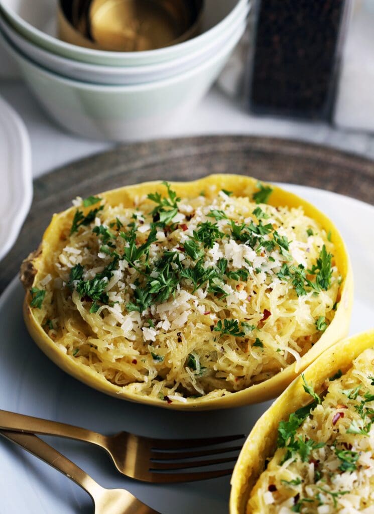 Instant Pot Garlic Parmesan Spaghetti Squash - Yay! For Food