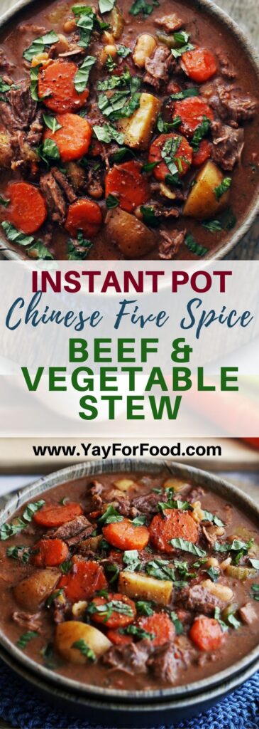 Instant Pot Chinese Five Spice Beef and Vegetable Stew - Yay! For Food