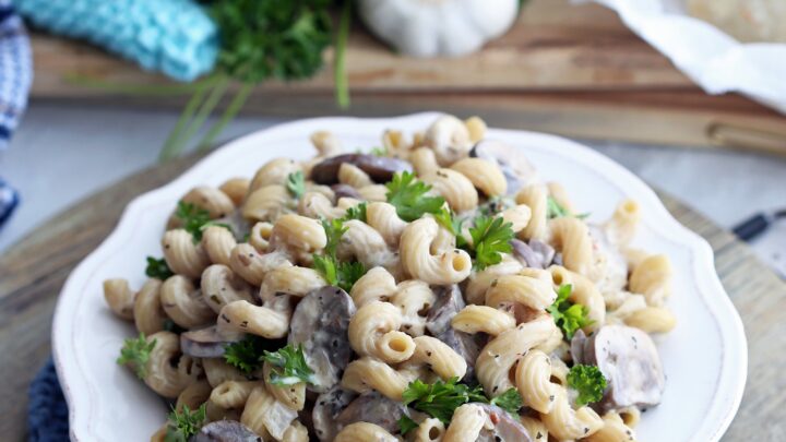 Instant Pot Mushroom Pasta with Creamy Cheese Sauce - Yay! For Food