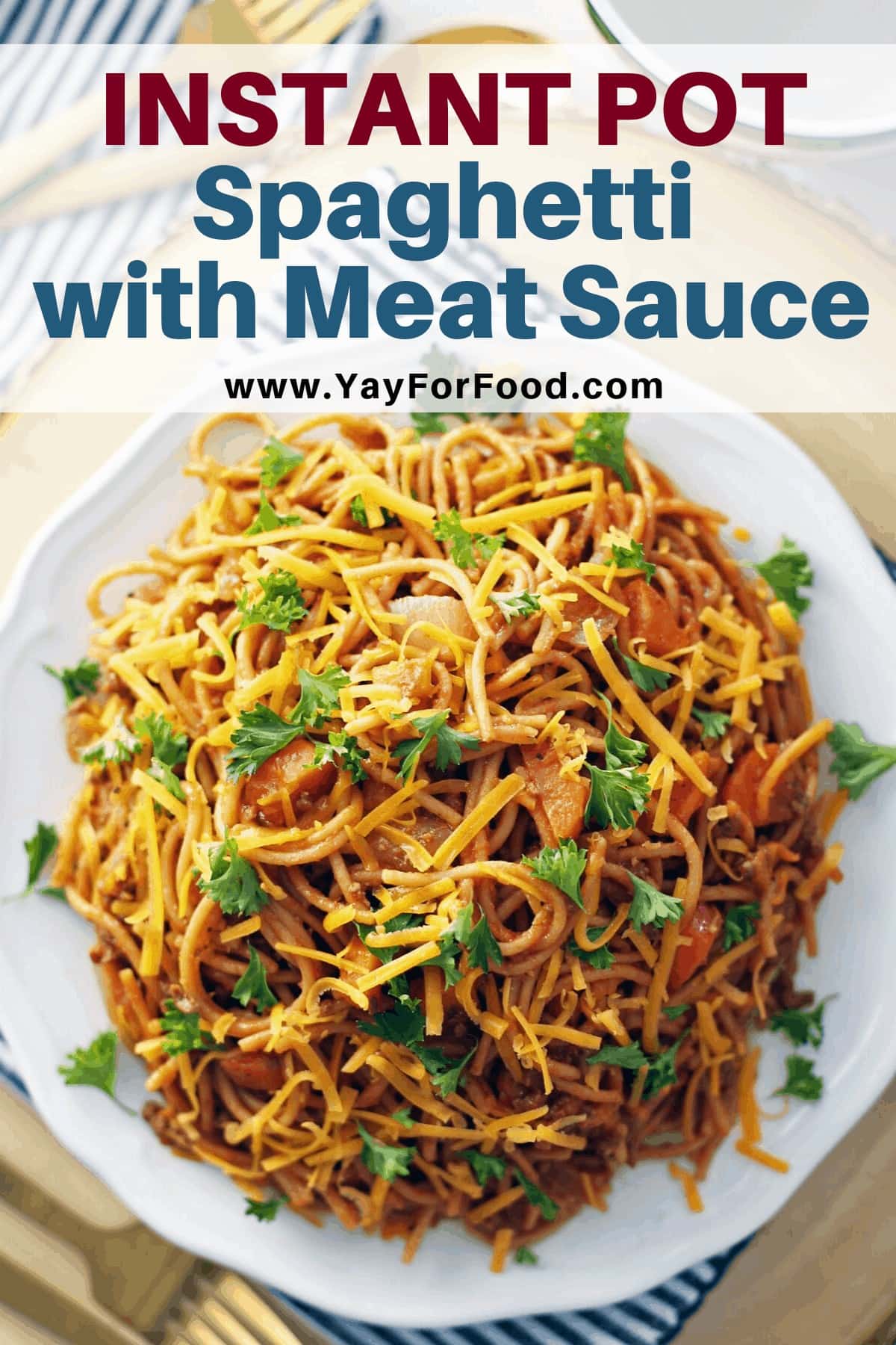 Instant Pot Spaghetti With Meat Sauce - Yay! For Food