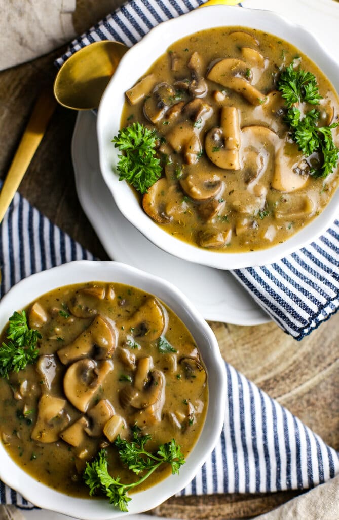 One-Pot Creamy Mushroom Soup (Vegan) - Yay! For Food