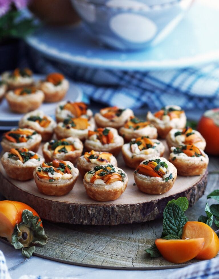 Persimmon Goat Cheese Tartlets - Yay! For Food