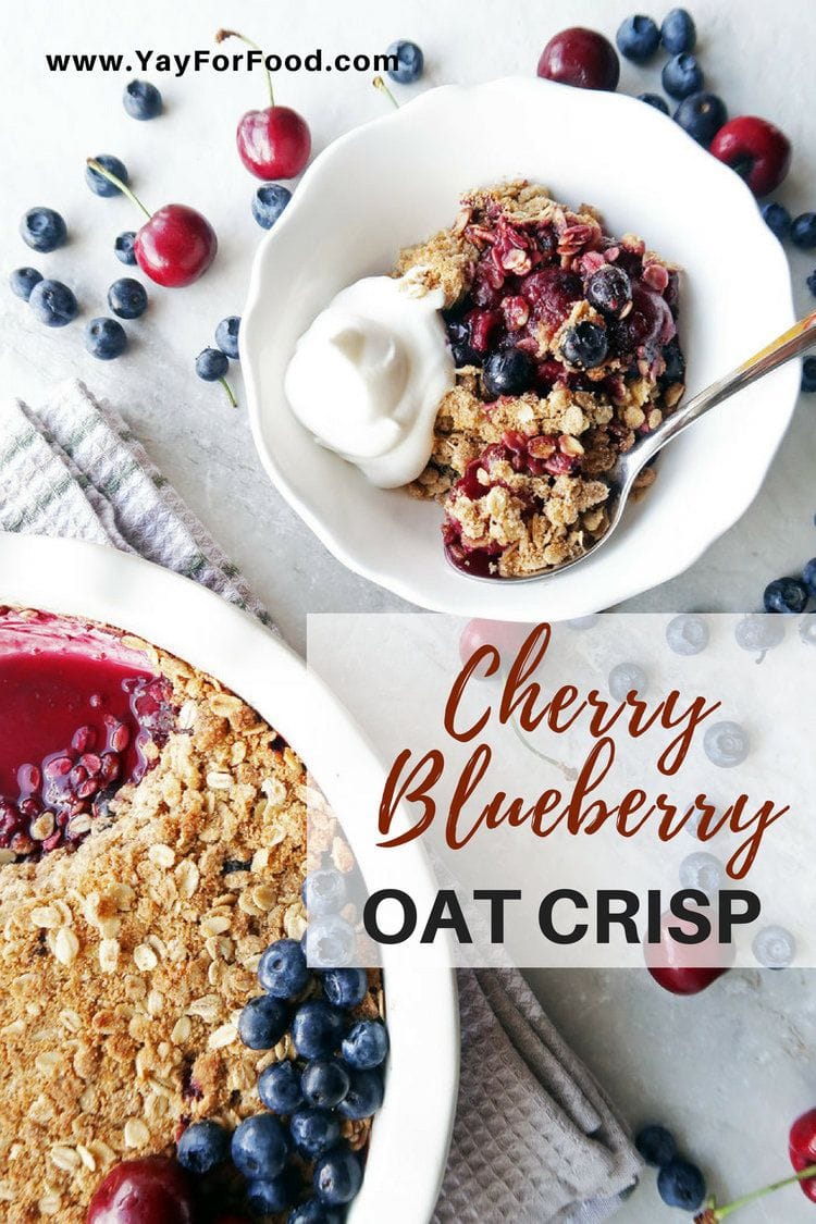 Quick Cherry Blueberry Oat Crisp - Yay! For Food