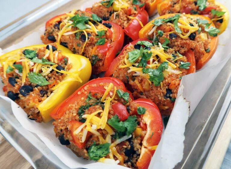 Quinoa and Black Bean Stuffed Bell Peppers - Yay! For Food