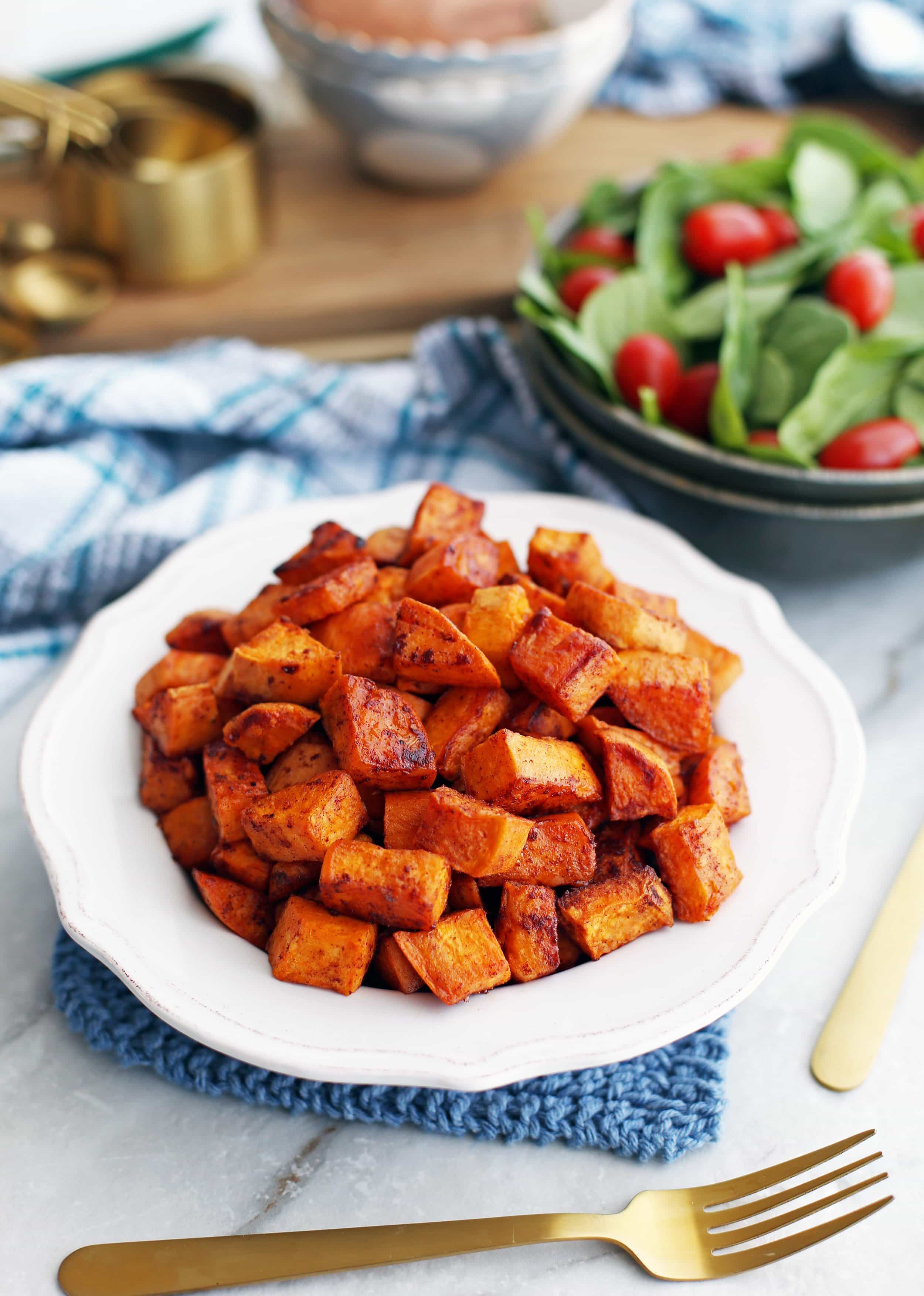 Roasted Maple Cinnamon Sweet Potatoes - Yay! For Food