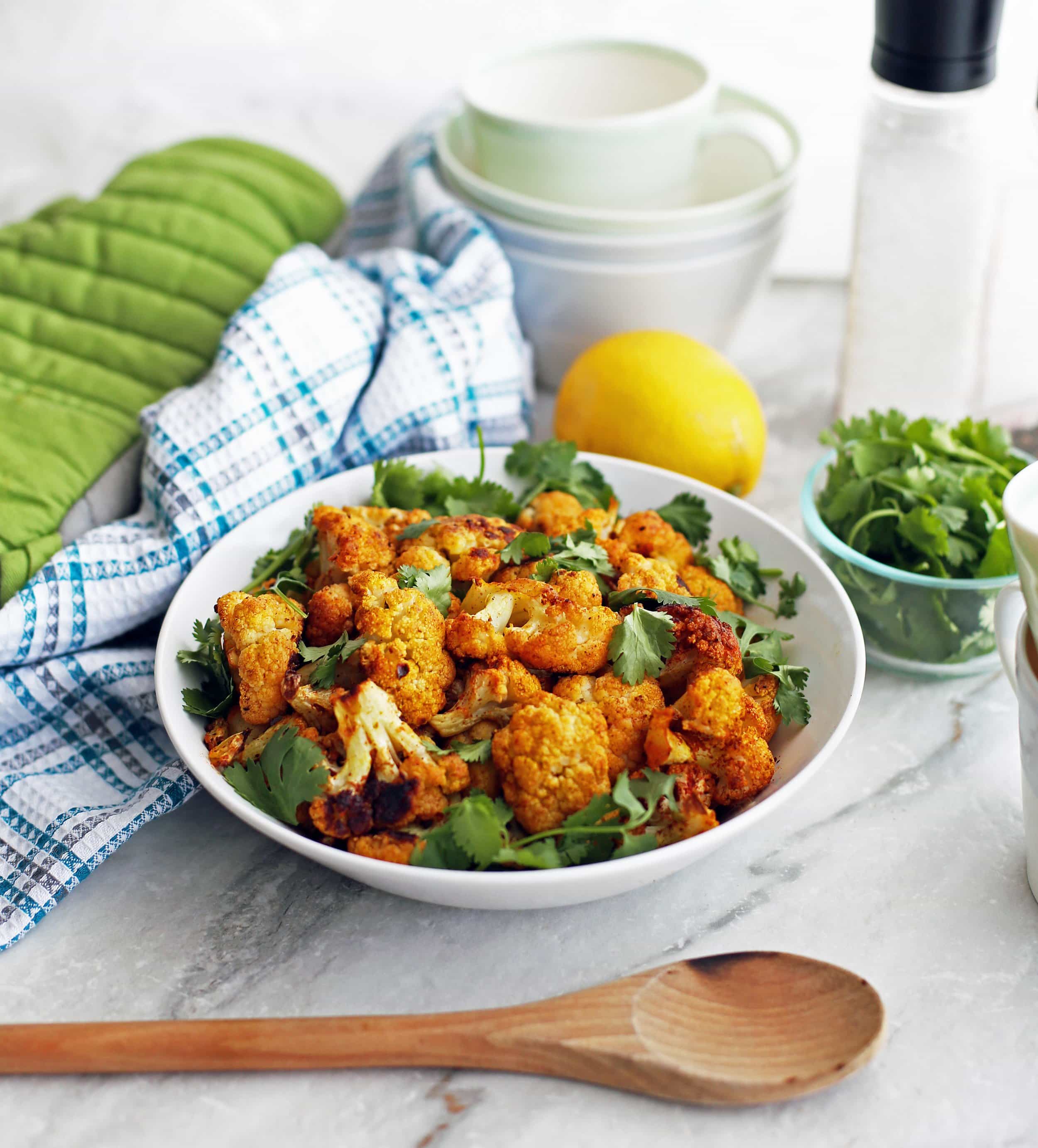 Roasted Spicy Cauliflower with Paprika and Turmeric Yay! For Food