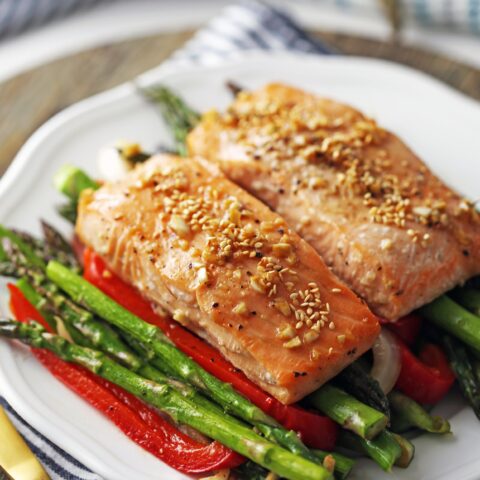 Sheet Pan Baked Salmon with Asparagus - Yay! For Food