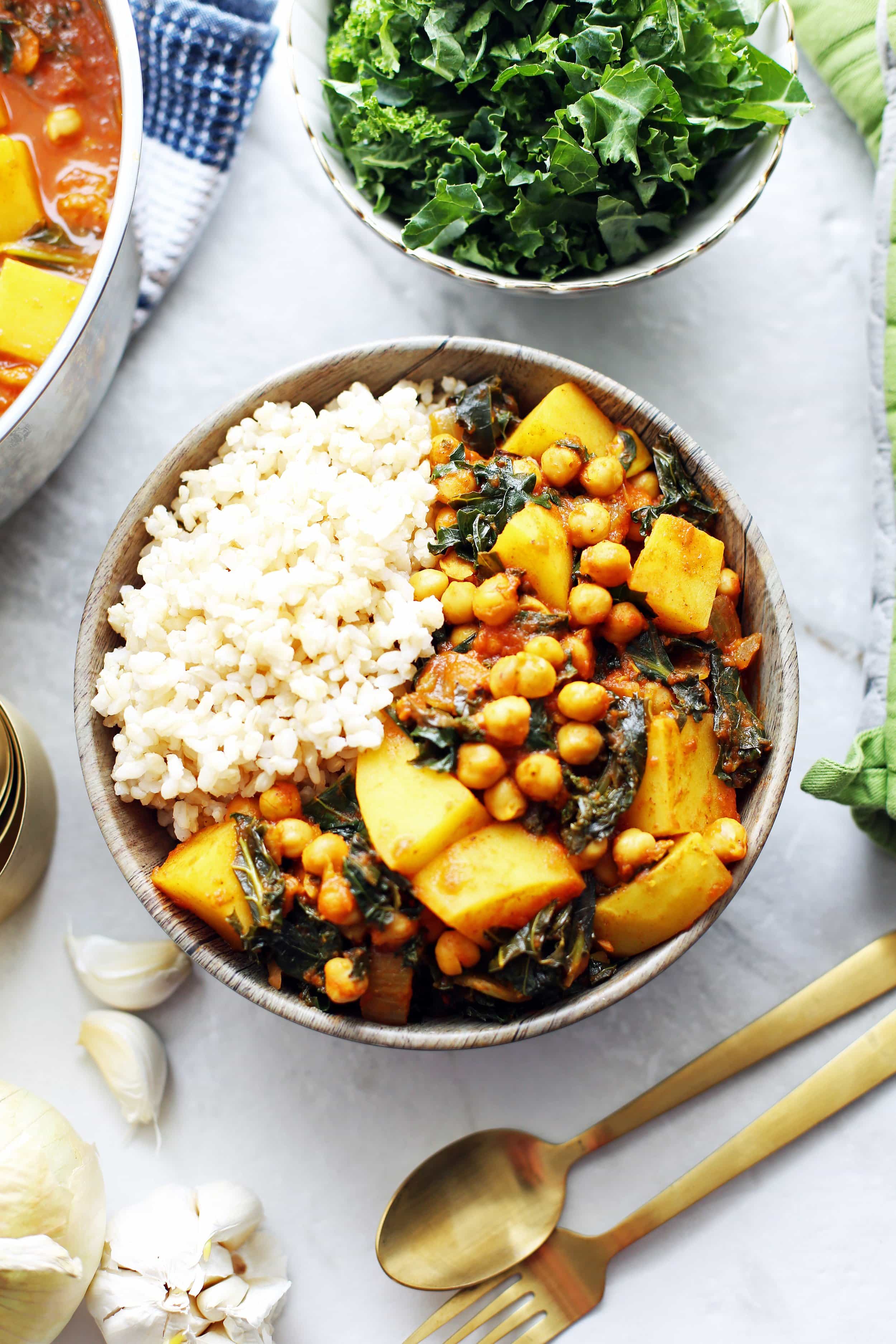 Spicy Chickpea Kale and Potato Curry - Yay! For Food