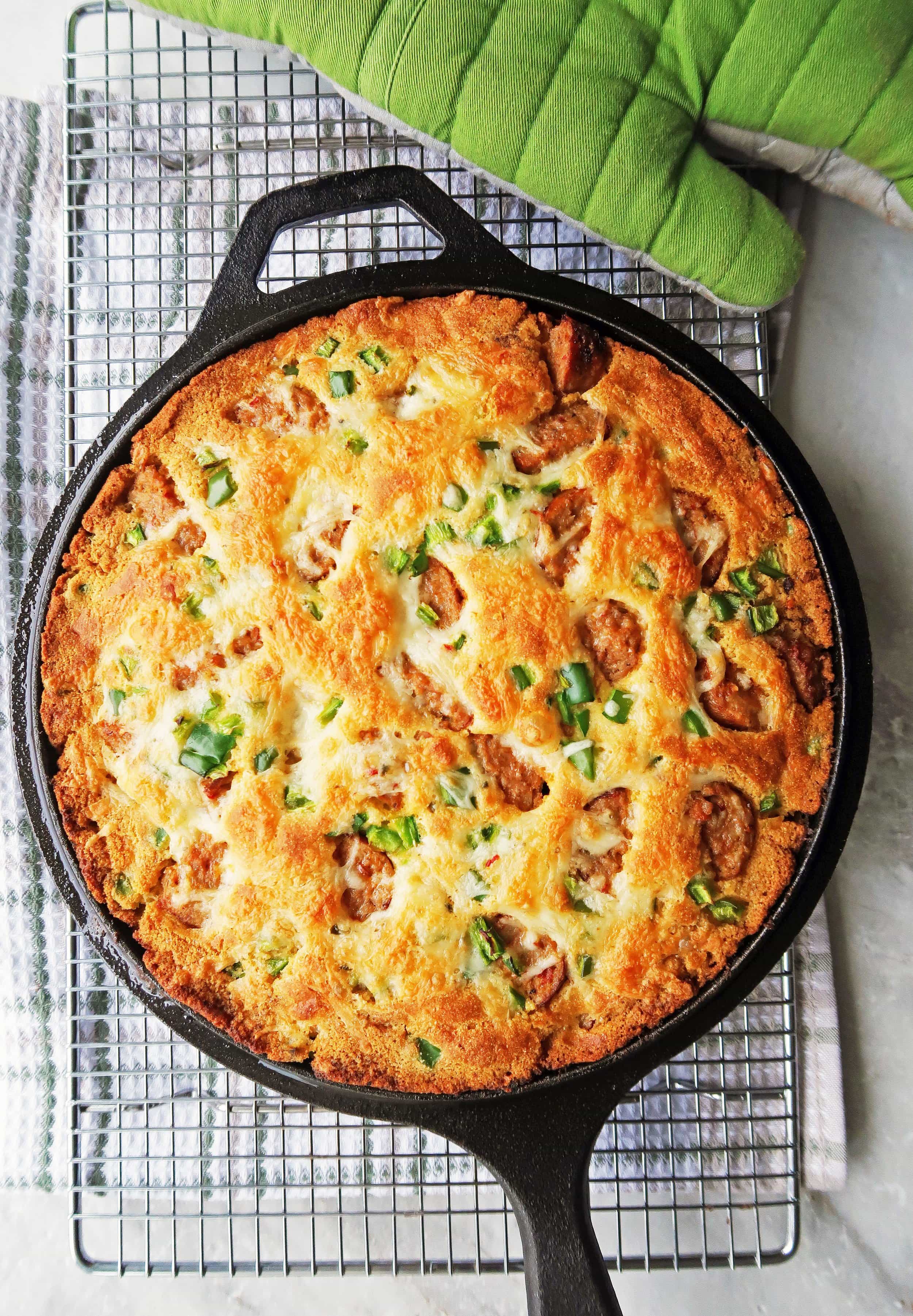 Jalapeño Maple and Sausage Skillet Cornbread - Yay! For Food