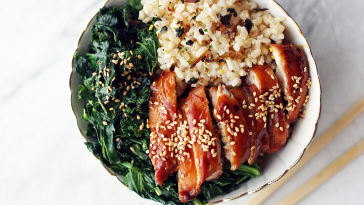 Teriyaki Chicken Rice Bowls With Garlicky Kale Yay For Food