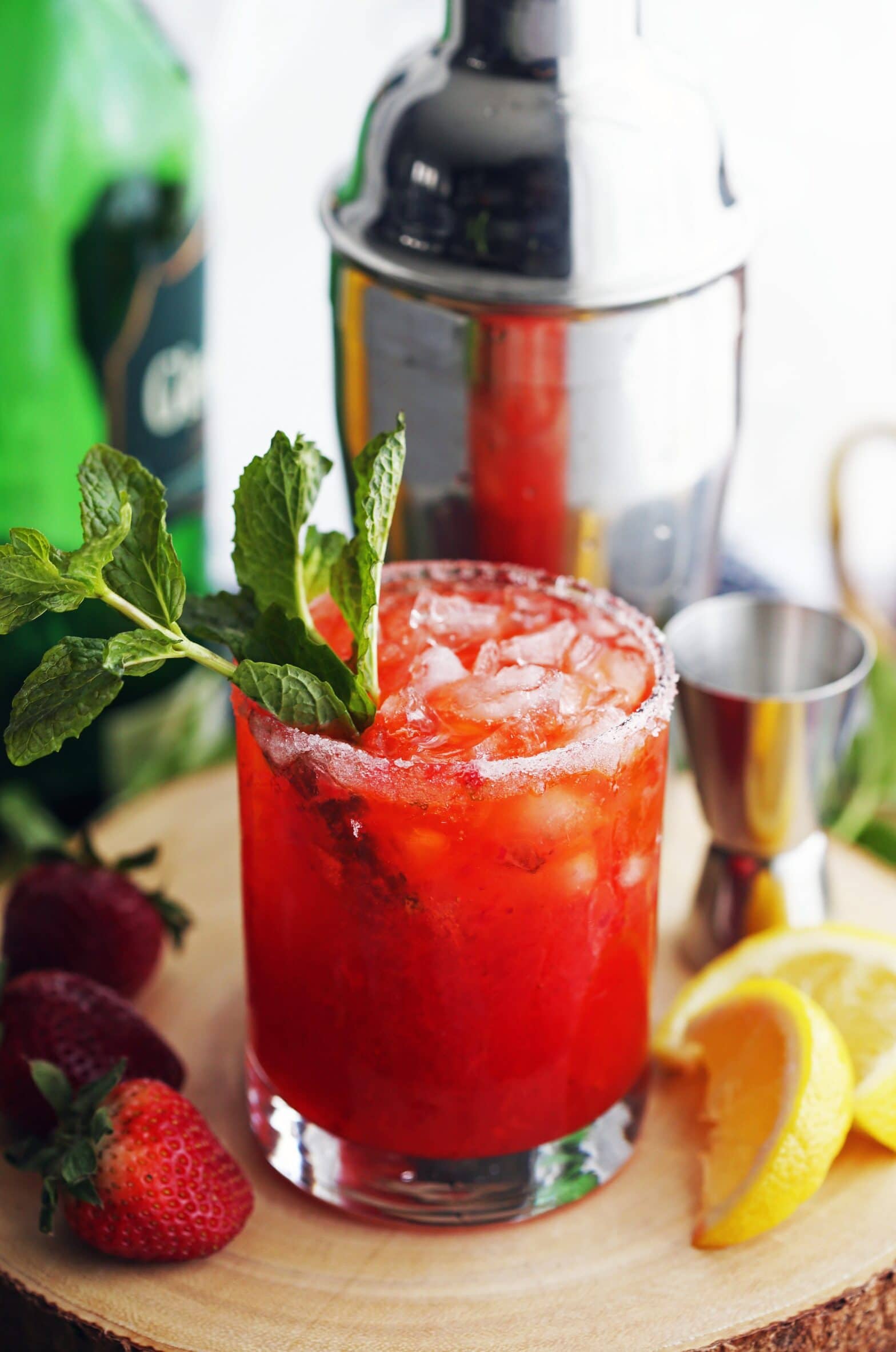 Mint Strawberry Whisky Smash Cocktail - Yay! For Food