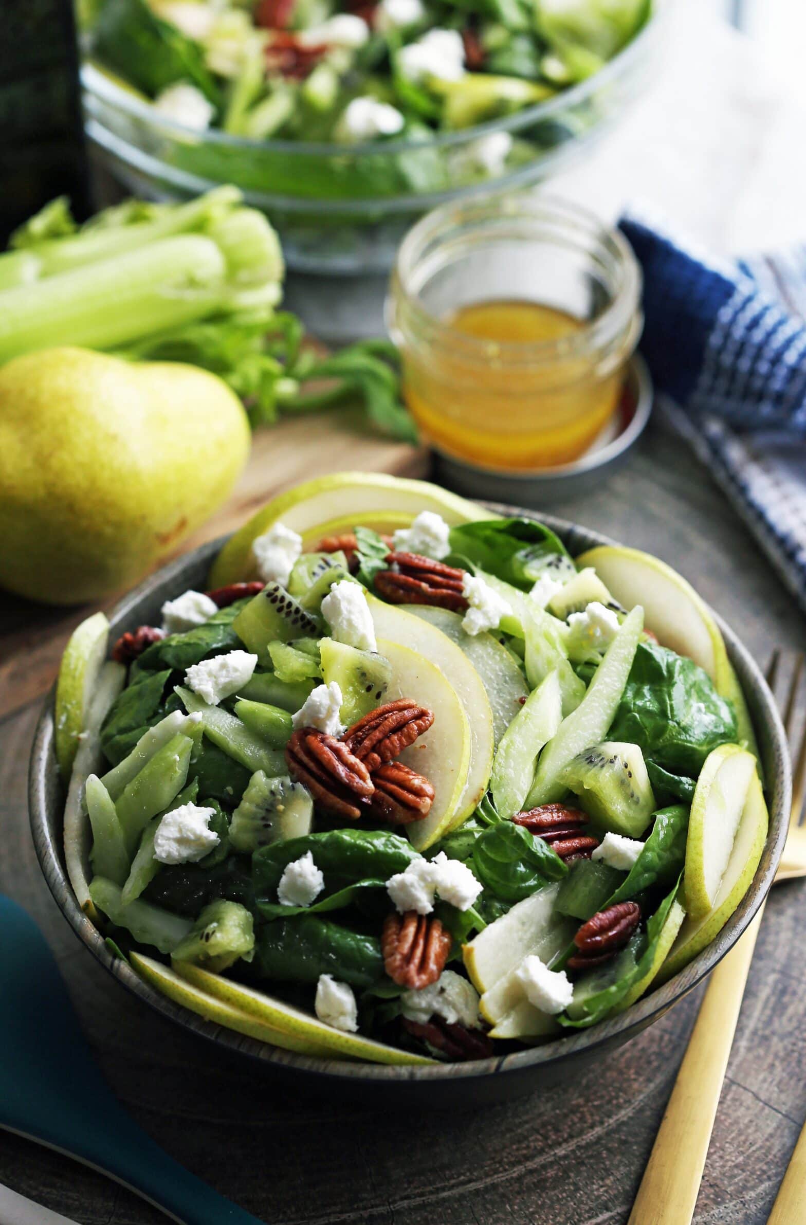 Winter Green Salad with Apple Cider Honey Vinaigrette - Yay! For Food